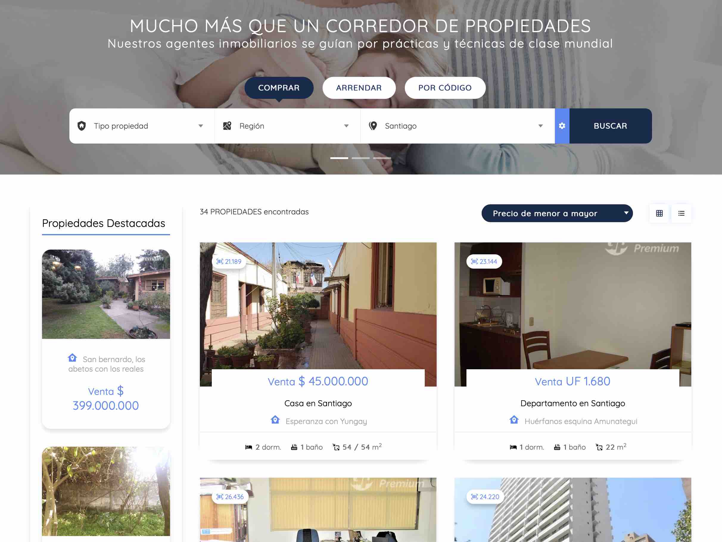 Sitio web www.gpremium.cl